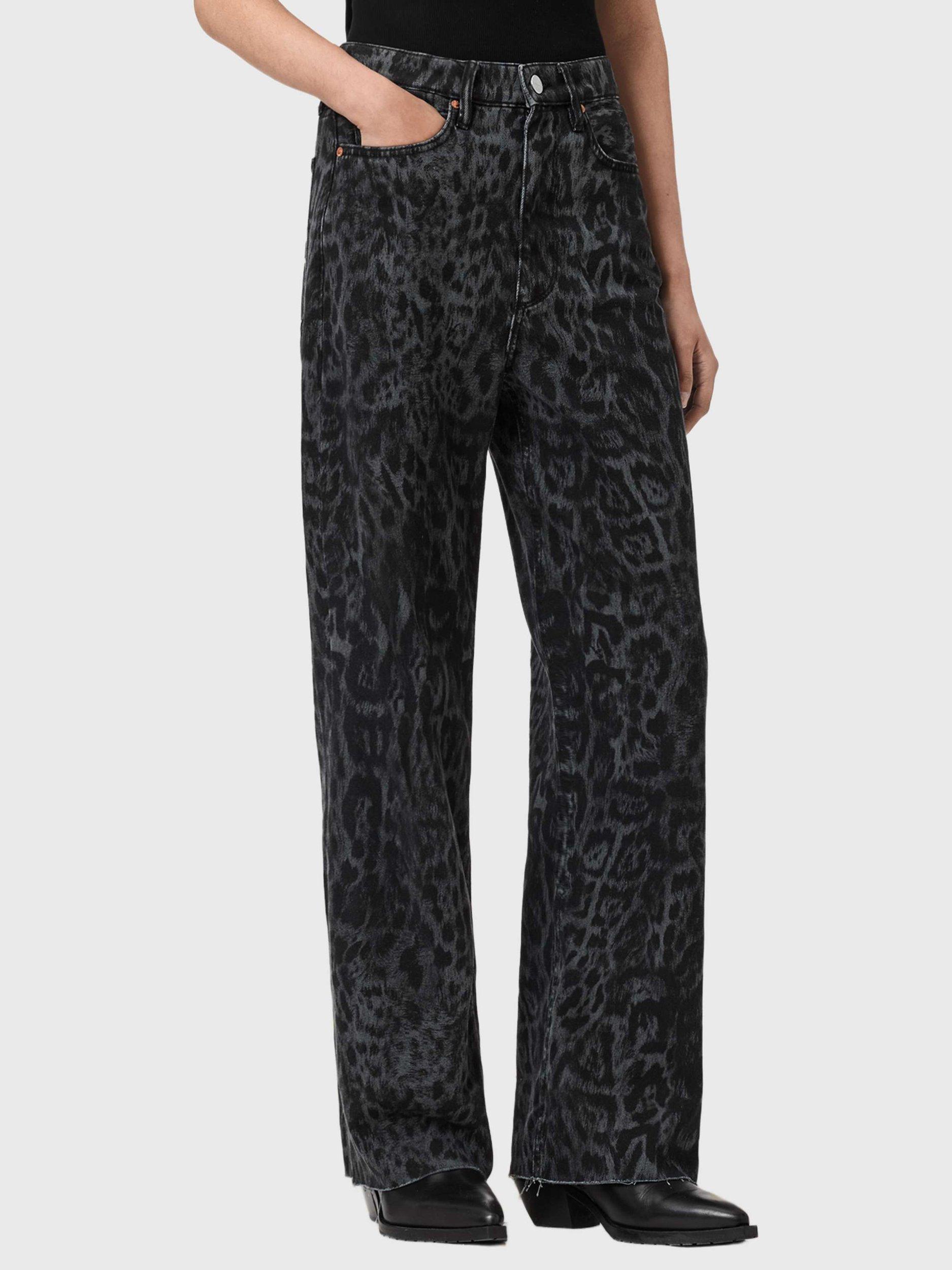 Product image 1 of 8, which shows AllSaints Blake Wide Leg Jeans, Leppo Black, 25