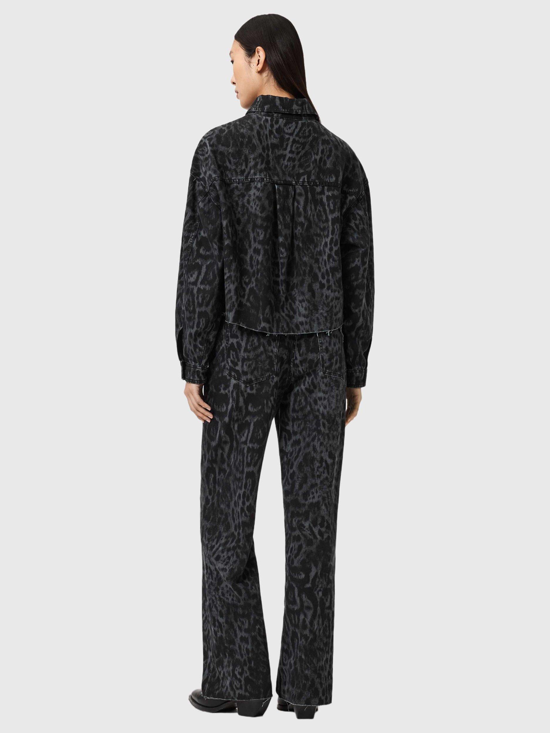 Product image 7 of 8, which shows AllSaints Blake Wide Leg Jeans, Leppo Black, 25