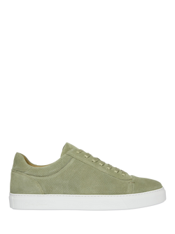 Oliver Sweeney Almada Leather Perforated Trainers, Sage, Sage