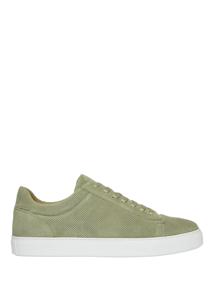 Oliver Sweeney Almada Leather Perforated Trainers, Sage, Sage