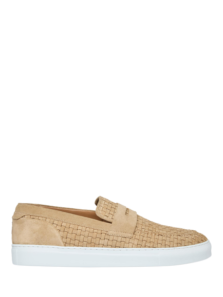 Oliver Sweeney Amesbury Woven Suede Penny Loafers, Sand, Sand