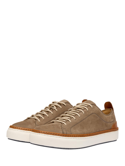 Oliver Sweeney Lopes Nubuck Lace Up Trainers, Taupe - view 2, Taupe