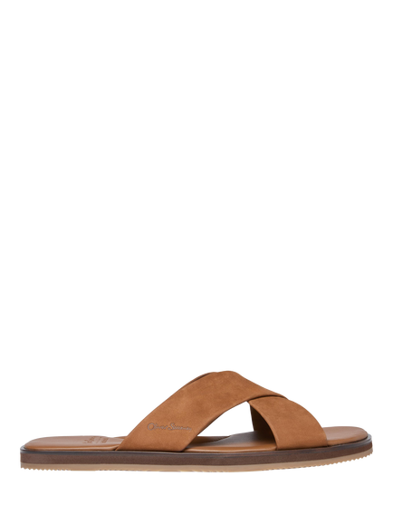 Oliver Sweeney Chesil Cross Strap Leather Footbed Sandals, Tan, Tan