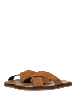 Oliver Sweeney Chesil Cross Strap Leather Footbed Sandals, Tan - view 2, Tan