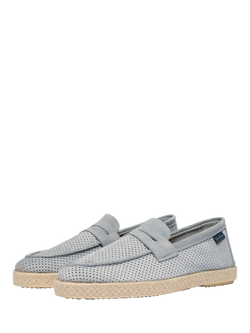 Oliver Sweeney Terrassa Suede Penny Loafer Espadrilles, Slate - view 2, Slate