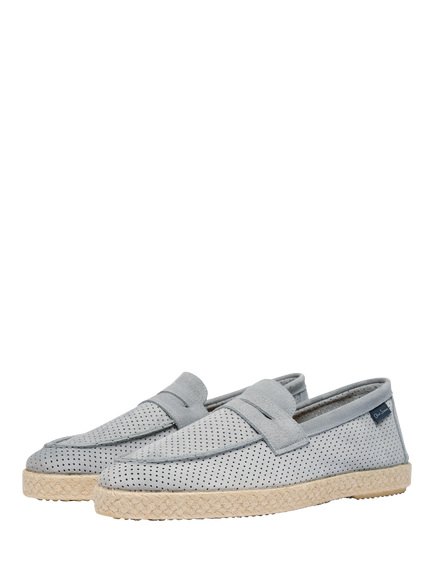 Oliver Sweeney Terrassa Suede Penny Loafer Espadrilles, Slate - view 2, Slate