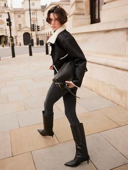 Mint Velvet Reversible Aviator Jacket - view 2, Black