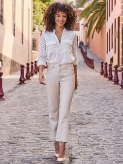 Sosandar Chevron Textured Tunic Top, Ecru - view 2, Ecru