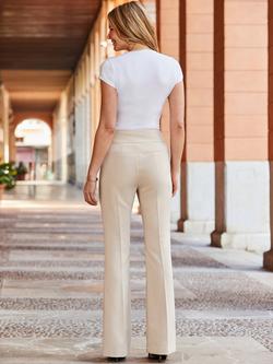 Sosandar Contour Waist Kick Flare Trousers, Natural - view 2, Natural