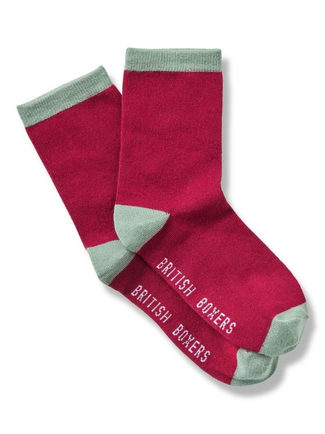 Product image 5 of 5, which shows British Boxers Festive Bamboo Rich Socks, Pack of 4, Forest Berry, One Size
