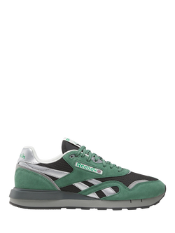 Reebok Classic Nylon 89 Lace Up Trainers, Green/Black/Grey, Green/Black/Grey