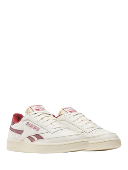 Reebok Club C Revenge Vintage Lace Up Trainers, Chalk/Burgundy - view 2, Chalk/Burgundy