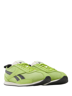 Reebok R400 Leather Blend Trainers, Lime/Black - view 2, Lime/Black