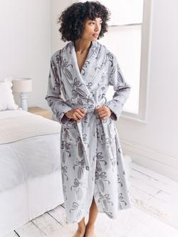 Chelsea Peers Burnout Ribbon Fleece Dressing Gown, Beige - view 2, Beige