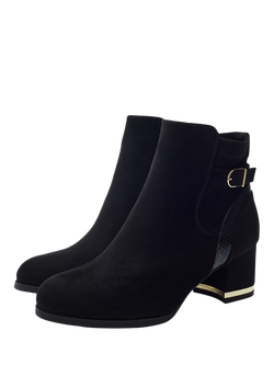 Moda in Pelle Peyari Block Heel Ankle Boots, Black - view 2, Black