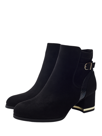 Moda in Pelle Peyari Block Heel Ankle Boots, Black - view 2, Black