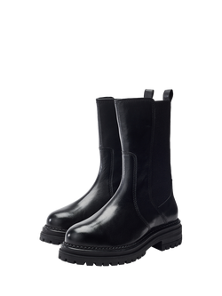 Moda in Pelle OyarI Leather Mid-Calf Chelsea Boots, Black - view 2, Black