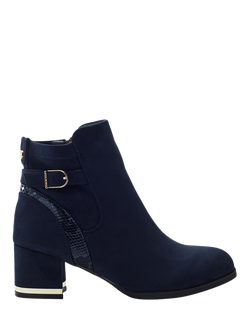 Moda in Pelle Peyari Block Heel Ankle Boots, Navy, Navy
