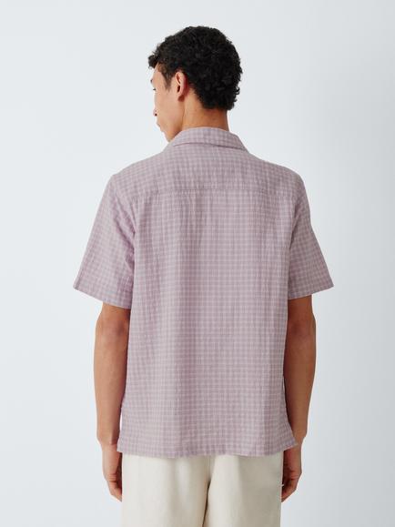 Kin Short Sleeve Check Cotton Shirt - view 2, Pink
