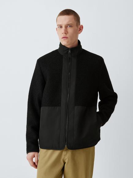 Kin Stand Collar Borg Jacket, Black, Black
