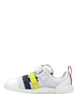 Clarks Baby Harbour Flex T Mesh Trainers, White/Multi - view 2, White/Multi