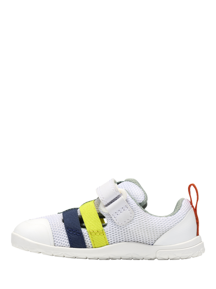 Clarks Baby Harbour Flex T Mesh Trainers, White/Multi - view 2, White/Multi