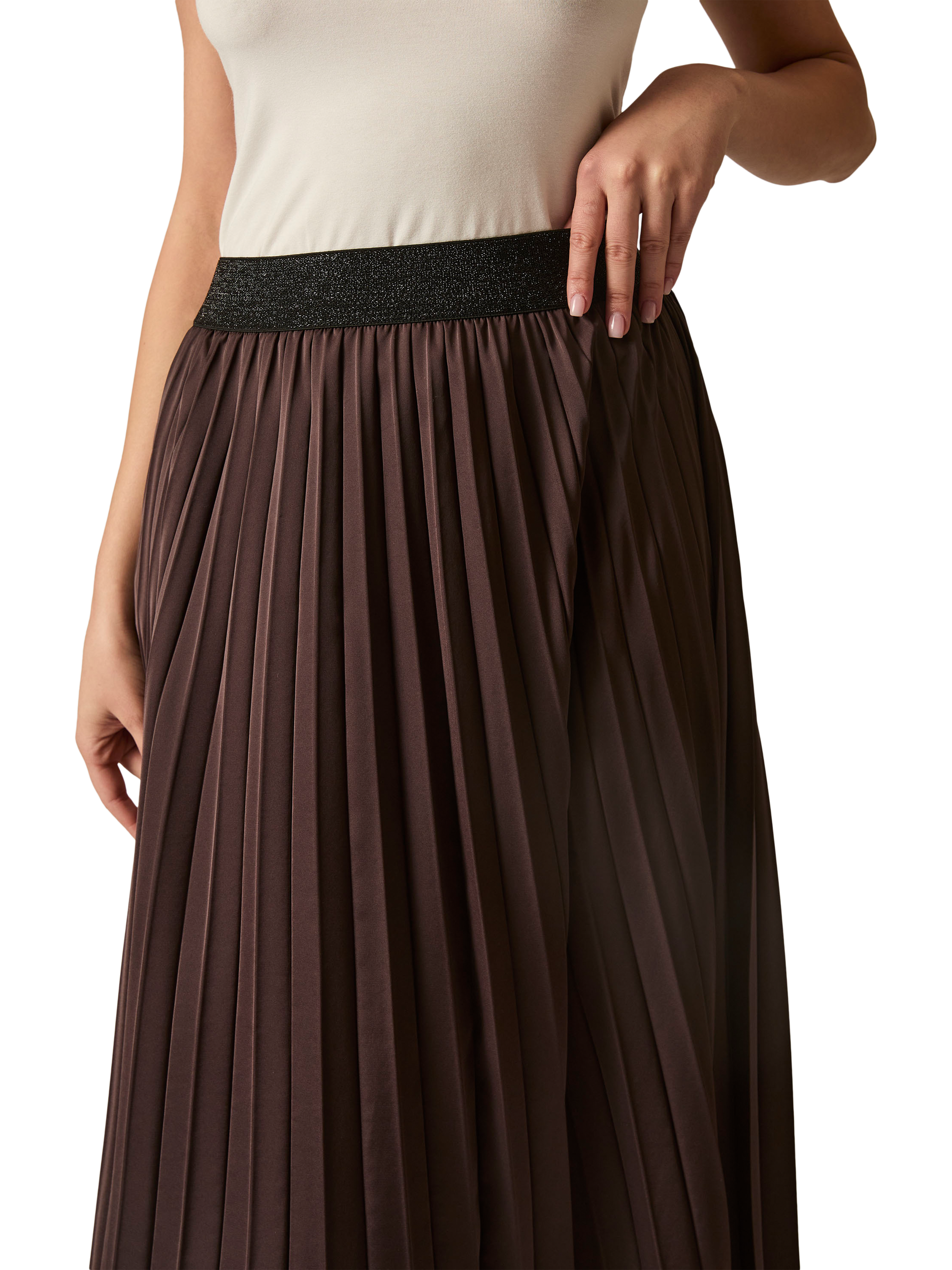 Product image 3 of 5, which shows James Lakeland Pleated Maxi Skirt, Brown, 8