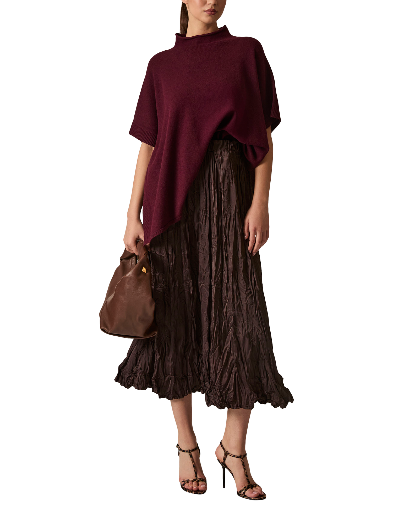 Product image 4 of 5, which shows James Lakeland Crinkle Maxi Skirt, Brown, 8