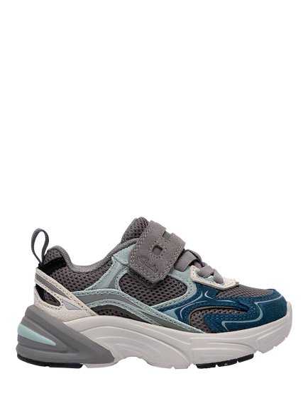 Clarks Kids' Crafton Vibe T Suede and Mesh Trainers, Grey/Multi, Grey/Multi