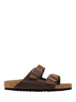 Birkenstock Arizona Mixed Leather Sandals, Dark Tea, Dark Tea