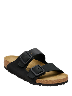 Birkenstock Arizona Leather Wire Buckle Sandals, Black - view 2, Black