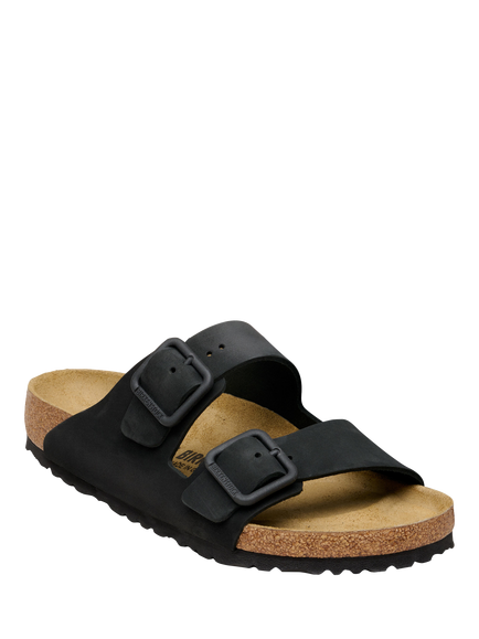 Birkenstock Arizona Nubuck Leather Wire Buckle Footbed Sandals, Black - view 2, Black