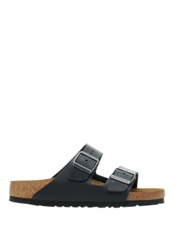 Birkenstock Arizona Double Strap Oiled Leather Sandals, Black, Black