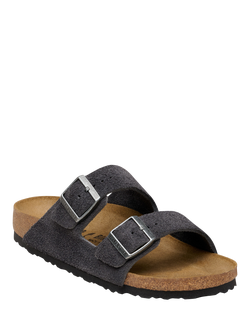Birkenstock Arizona Suede Sandals, Charcoal - view 2, Charcoal