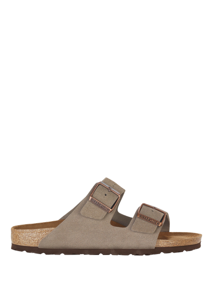 Birkenstock Arizona Suede Footbed Sandals, Taupe, Taupe