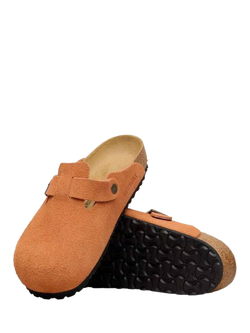 Birkenstock Boston Suede Soft Footbed Clogs, Rust - view 2, Rust