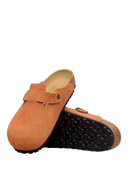Birkenstock Boston Suede Soft Footbed Clogs, Rust - view 2, Rust