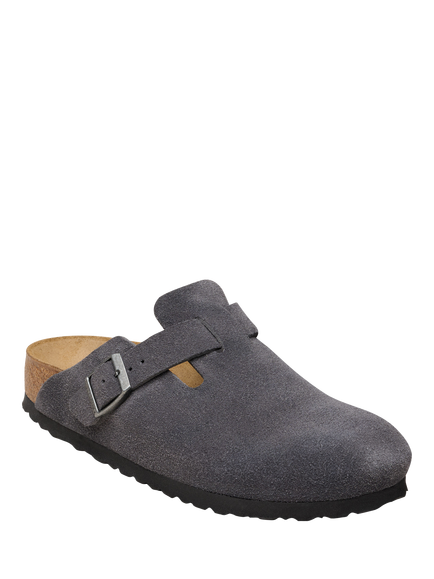 Birkenstock Boston Suede Clogs, Charcoal - view 2, Charcoal