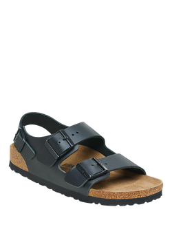 Birkenstock Milano Leather Footbed Sandals, Black - view 2, Black