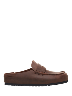 Birkenstock Naples Wrapped Oiled Leather Sandals, Dark Brown, Dark Brown