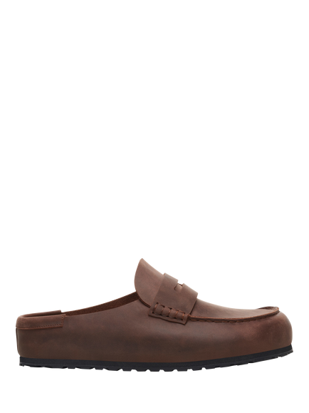 Birkenstock Naples Wrapped Oiled Leather Sandals, Dark Brown, Dark Brown