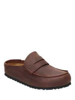 Birkenstock Naples Wrapped Oiled Leather Sandals, Dark Brown - view 2, Dark Brown