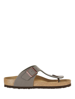 Birkenstock Rameses Wire Buckle Leather Toe Post Sandals, Stone, Stone