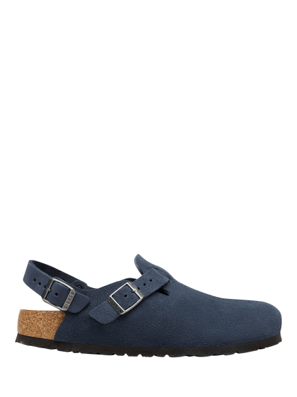 Birkenstock Tokio Suede Clogs, Chocolate, Navy