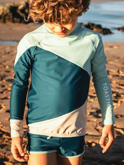 Toastie Kids' Long Sleeve UV SPF 50+ Swim Top, Palm Green - view 2, Palm Green