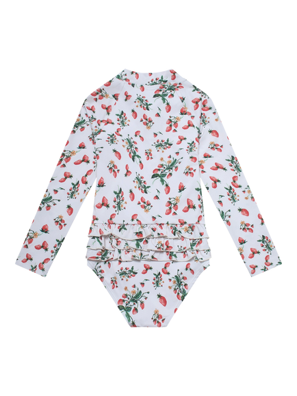Toastie Kids' UV SPF 50+ Long Sleeve Swimsuit, Strawberry Fields - view 2, Strawberry Fields