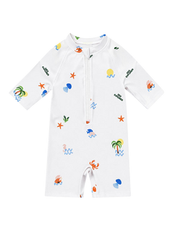 Toastie Baby UV SPF 50+ Protection Long Sleeve Swimsuit, Sea Explorer, Sea Explorer
