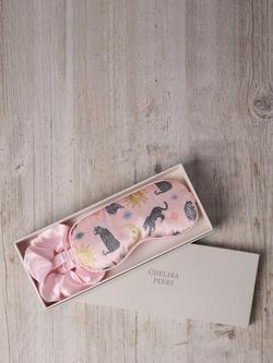 Chelsea Peers Celestial Leopards Satin Eye Mask & Hair Scrunchie Gift Set, Pink, Pink