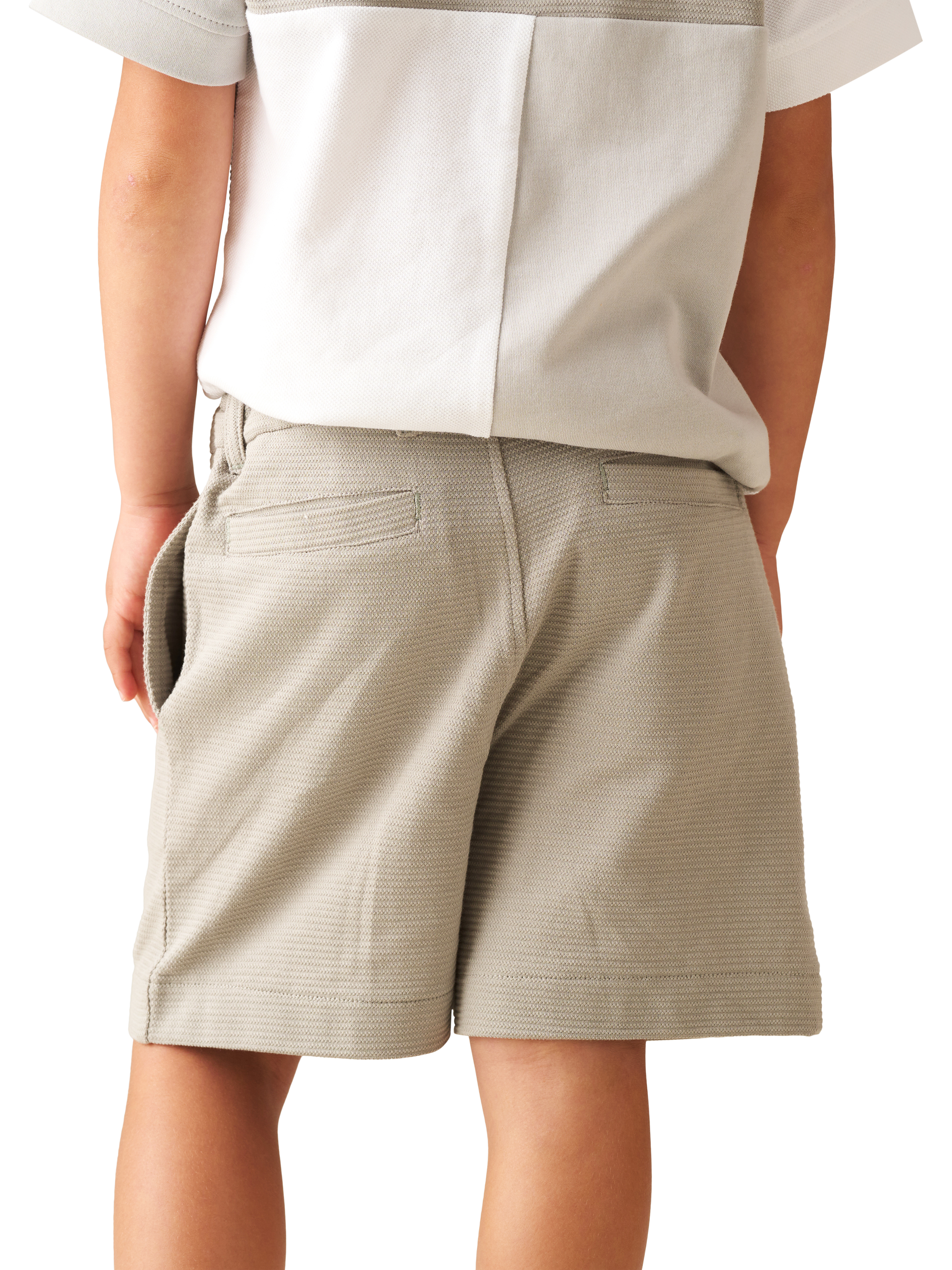 Product image 4 of 7, which shows Angel & Rocket Kids' Jersey Ottoman Short, Grey, 3 years