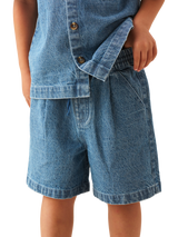 Angel & Rocket Kids' Denim Jacquard Shorts, Blue